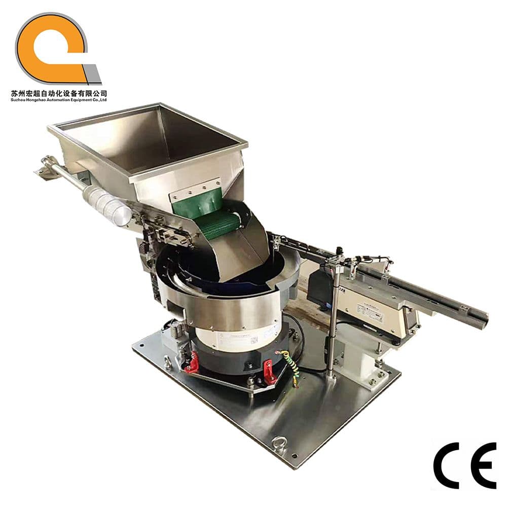 High efficiency durable customized
small vibration bowl feeder for plastic connector
with a bulk hopper