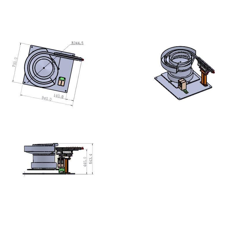 High performance stainless steel food grade
custom electromagnetic vibration bowl feeder for caps view 4